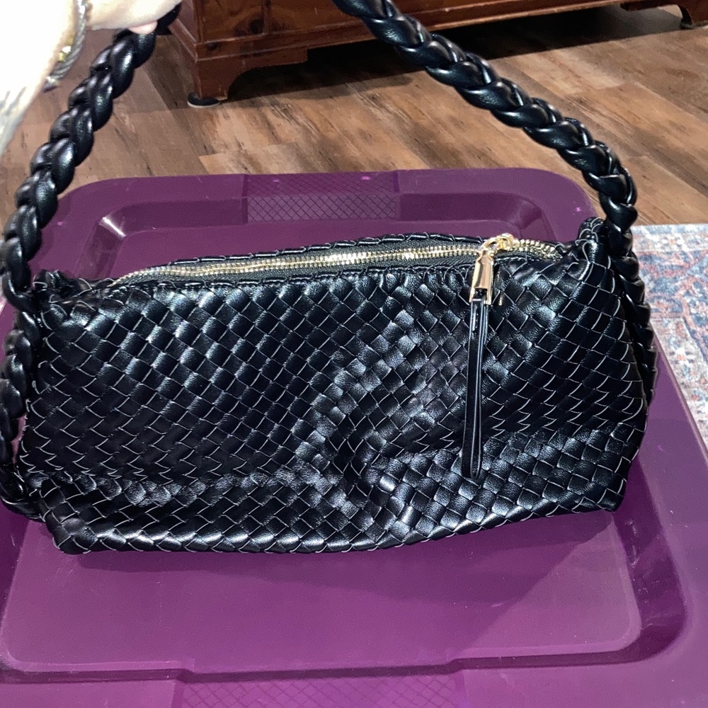 Antik Kraft Black Braided Shoulder Bag